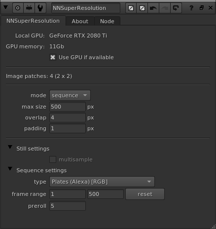 Screenshot of knob parameters in Nuke